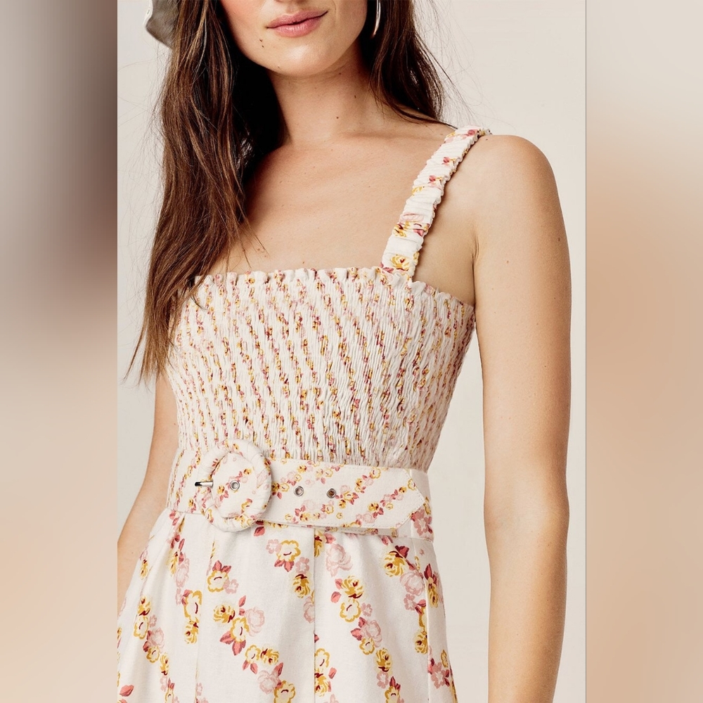 For Love and Lemons Georgia Smocked Floral dress